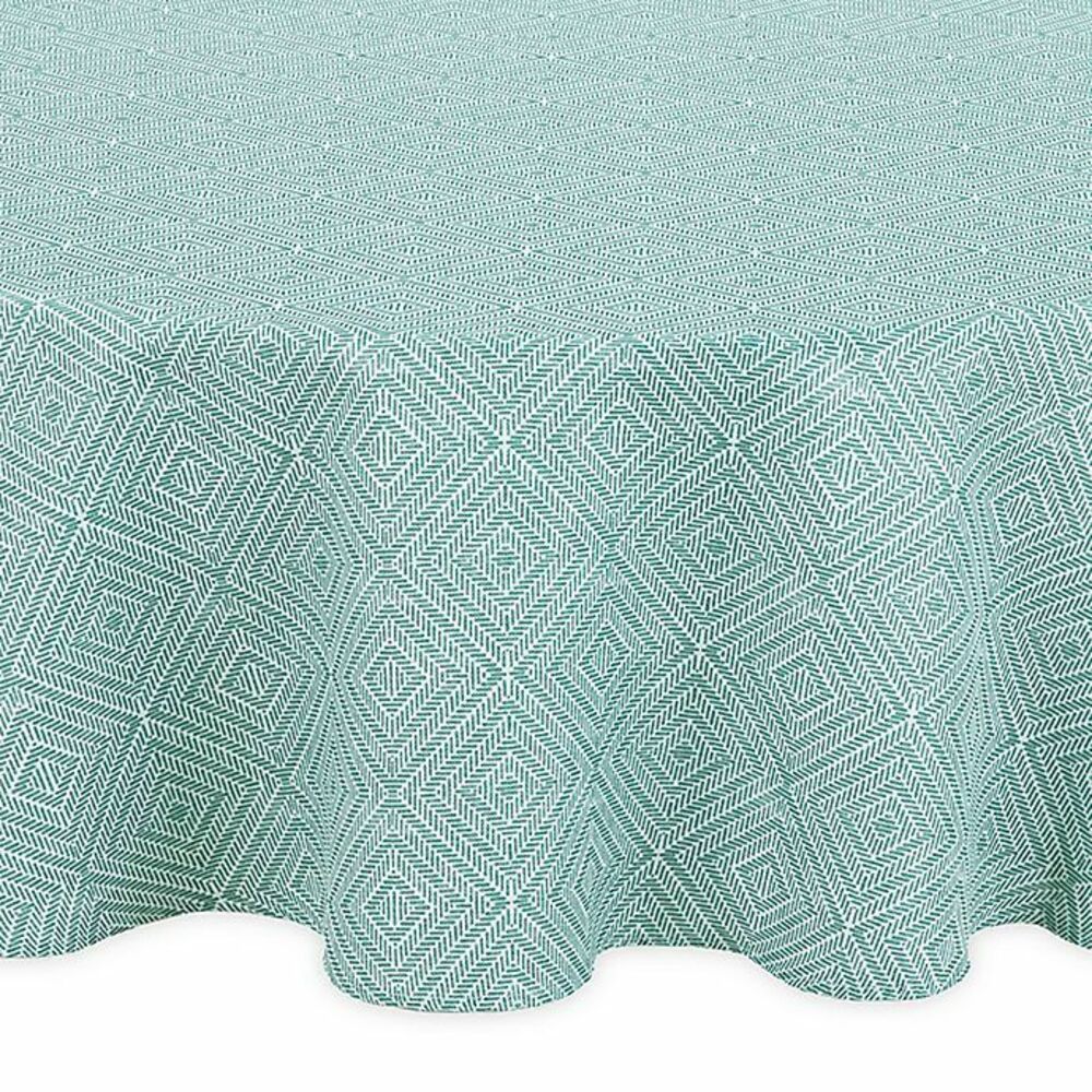 Liberty Diamond Turquoise Blue Tablecloth Zip Umbrella Hole Outdoor 70 Round